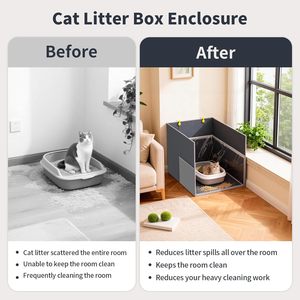 Enclos pour litière de <span class=keywords><strong>chat</strong></span>, protection contre les éclaboussures, pliable, imperméable, avec tapis en PVC amovible pour chats d'intérieur - Product Image 4