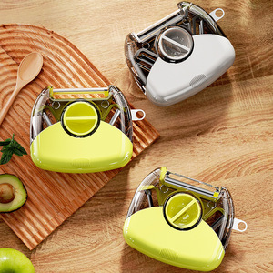 Fruit Peeler Knife Multi Function Tool For Kitchen Fruit Vegetable Cutter With Safety Cover 3 In 1 Design - Product Image 2