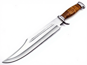 Couteau Bowie à lame fixe personnalisé en acier au carbone, style sabre à pointe clip, couteau de chasse avec étui en cuir, cadeau OEM - Product Image 3