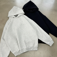 Sweat-shirt à double capuche sur mesure pour homme, brodé, effet gouttelettes, 100 % coton, coupe oversize, respirant, collection automne, haute qualité