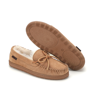 <strong>Mens</strong> Suede Shearling Closed Toe Driving <strong>Moccasin</strong> <strong>Slippers</strong> Soft Memory Foam Insole TPR Sole Indoor Outdoor Winter Shoes - Product Image 4