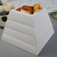 PACKINWAY personnalisé arabe nouveau 3 couches pyramide forme alimentaire à emporter boîte traiteur conteneur Dessert pâtisserie Snack pyramidal boîte
