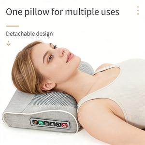 Oreiller de massage 2 en 1 avec 3 niveaux de chaleur, fonction Shiatsu et pétrissage, pour le cou et la nuque, avec thérapie par la jade et l'armoise - Product Image 2