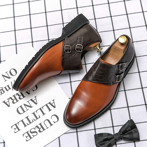 Chaussures à double boucle pour hommes, pointures 47 et 48, chaussures habillées durables et élégantes pour hommes - Product Image 3
