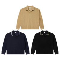 Pull-over Homme Hiver à Col Rabattu 360G Personnalisé avec Logo et Marque Privée, Manches Longues, Trois Couleurs, Vente en Gros