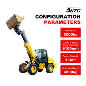 SHANNENG Mini Front <span class=keywords><strong>Telehandler</strong></span> Telescopic Wheel Loader Gigi Tugas Berat Penggerak Empat Roda <span class=keywords><strong>2.5</strong></span> <span class=keywords><strong>Ton</strong></span> Joystick Hidrolik Yuchai - Product Image 2