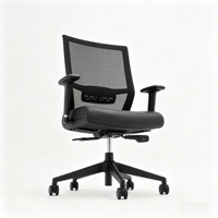 Chaise de bureau pivotante exécutive moderne avec accoudoirs réglables, dossier ergonomique en maille et coussin en tissu pour ordinateur