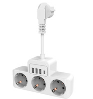 Multiprise standard européenne en gros, vente chaude transfrontalière, 3 prises CA, 4 ports USB, modèle multi-interrupteurs HN-CB-001