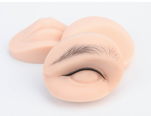 <b>Silicone</b> PMU Mannequin Head Mold Replaceable Eyes Mouth Eyebrow Lip Microblading Tattoo Practice Training <b>Tool</b> Kit - Product Image 5