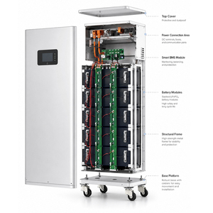 Batería de estado sólido para exteriores IP20 de 30 kWh, 51.2 V, 200 Ah, 280 Ah, vertical, LiFePO4, para sistema de energía solar - Product Image 2