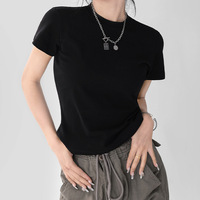 T-shirts courts imprimés en coton 220 g/m² tendance pour le sport, coupe ajustée, style Y2K, pour femmes et jeunes filles