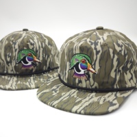 Casquette Trucker Ajustable Souple à 5 Panneaux en Popeline Brodé Motif Camouflage Léopard et Fruits, Style Vintage Sportif Oxford, Non Structurée