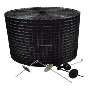 Zwart Pvc Gecoat Zonnepaneel Mesh Barrière Drive De Duif En Vogels