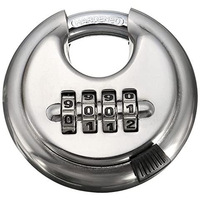 Cadenas à combinaison à disque à 4 chiffres en acier inoxydable 201 trempé, réinitialisable, résistant aux intempéries, déverrouillage sans clé par mot de passe, durable, 70 mm YBS-C