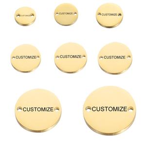 <span class=keywords><strong>Ciondolo</strong></span> Personalizzabile in Acciaio Inossidabile Anticorrosione, Rotondo, Lucidato, Placcato Oro, <span class=keywords><strong>Incisione</strong></span> Laser, Gioiello Fai-da-Te <span class=keywords><strong>con</strong></span> Logo Personalizzato - Product Image 6