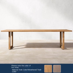 Tables et chaises d'extérieur en bois massif pour villa, cour, terrasse, hôtel, jardin, maison d'hôtes, salle à manger extérieure en teck - Product Image 3