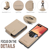 Étui portefeuille de luxe avec porte-cartes pour Samsung Galaxy Z Flip 8/7/6/5/4/3, en cuir PU