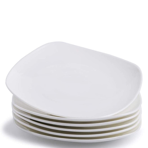 Ensemble d'assiettes à dîner carrées, noir et blanc, vaisselle en mélamine, pour Restaurant, 6 pièces - Product Image 1