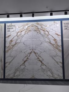 1600*3200mm <span class=keywords><strong>Dalle</strong></span> de pierre frittée Motif de marbre Anti-perméable pour les murs d'accent d'entrée de villa à manger en plein air - Product Image 2