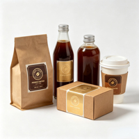 Étiquettes personnalisées en rouleau avec dorure mate, autocollantes pour sacs de café, bouteilles de café, emballages alimentaires, impression d'étiquettes
