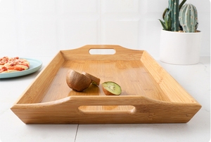 Plateau de service en bambou, vaisselle personnalisée bon marché, <span class=keywords><strong>planche</strong></span> à pain au fromage, assiette de service rectangulaire - Product Image 6