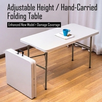 Table pliante rectangulaire en plastique blanc portable, vente en gros d'usine, pour repas en plein air et pique-niques dans la cour