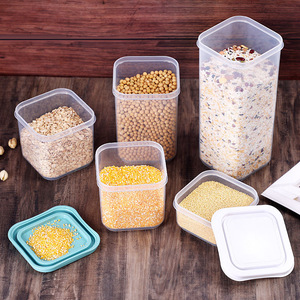 Drop shipping available. Kitchen airtight <b>storage</b> jars, grain and cereal <b>storage</b> boxes, <b>plastic</b> compartmentalized dry goods - Product Image 2