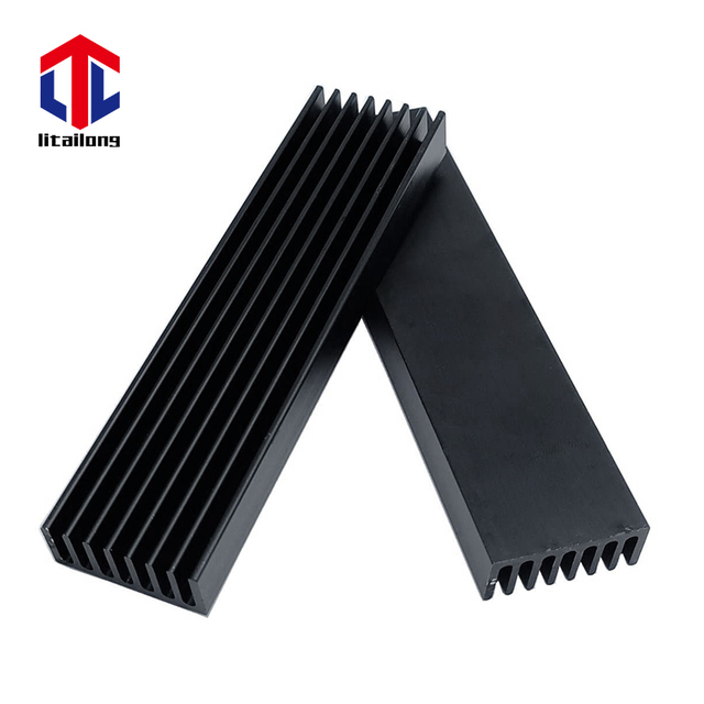 Manufacturer Anodizing Black Long Led Heatsink Extruded Aluminum Profile Heat Sink Custom Aluminium Extrusion Profiles