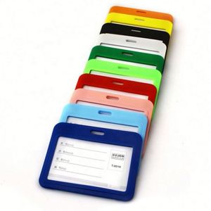 Porta Tarjetas de Identificación de Plástico Transparente de Doble Cara Personalizado, Material PP, para Tarjetas de Visita en Eventos o Trabajo - Product Image 1