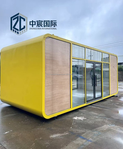 Maison-capsule spatiale futuriste Zhongchen, design moderne en forme de pomme avec verre incurvé et éclairage LED, construction modulaire préfabriquée - Product Image 2