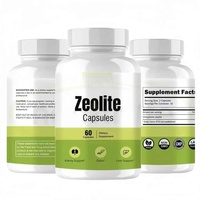 Poudre de zéolite clinoptilolite détoxifiante pour métaux lourds, marque privée OEM, 500 mg, capsule de zéolite activée, usine certifiée GMP
