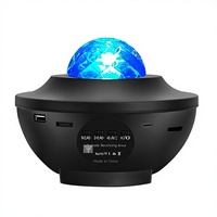 Lampe de projection laser ciel étoilé transfrontalière avec haut-parleur et télécommande USB, lumière d'ondulation d'eau, veilleuse
