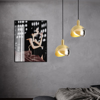 Suspension nordique moderne en verre, luminaire minimaliste à tête unique en or rose pour salle à manger