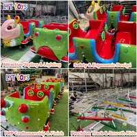 Tren Eléctrico Infantil con Diseño de Personajes Animados, 4 Cabinas, Gran Capacidad, Temática de Hormigas, para Exteriores