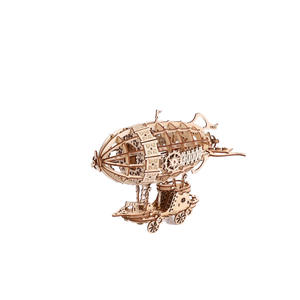 Puzzle 3D créatif en bois en forme de dirigeable pour adolescents - Jouets de puzzle pour enfants et modèle décoratif de bureau - Product Image 6