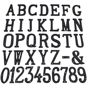 Lettre <span class=keywords><strong>de</strong></span> <span class=keywords><strong>maison</strong></span> noire B pour <span class=keywords><strong>adresse</strong></span> à domicile, numéro <span class=keywords><strong>de</strong></span> boîte aux lettres en métal massif, vis assorties incluses - Product Image 3