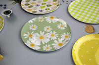 Assiette en mélamine blanche incassable tendance été SEBEST Factory, couleur blanche contemporaine, en gros