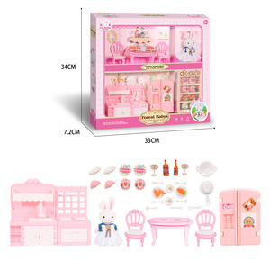 2025 vente chaude bricolage lapin rose Mini chambre Mini <span class=keywords><strong>cuisine</strong></span> <span class=keywords><strong>maison</strong></span> de poupée Mini jouet mignon lapin jeu <span class=keywords><strong>maison</strong></span> jouet fille cadeau d'anniversaire - Product Image 2