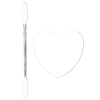 Palette de maquillage en forme de cœur en acier inoxydable couleur argent