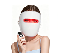 Masque facial LED sans fil 2023, 4 couleurs, lumière LED, photothérapie, lumière rouge, thérapie LED