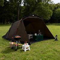 Tente tunnel d'extérieur 2 chambres 1 salon imperméable 2000 mm cadre en alliage d'aluminium 4 saisons glamping équipement de camping 2-6 personnes