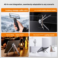 Support magnétique en alliage d'aluminium, multifonctionnel, pliable, universel, portable, pour ordinateurs portables et téléphones mobiles