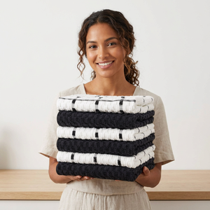 Serviette de cuisine en tissu gaufré, vente en gros, très absorbante, chiffon de séchage pour la vaisselle, serviettes de nettoyage réutilisables pour la maison - Product Image 1