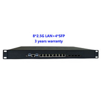 Appliance de sécurité pare-feu réseau 1U en rack, 4 ports 10G SFP+, 8 ports 2.5G, Pfsense Opnsense pour VPN d'entreprise, SD-WAN Edge