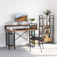 Meja Kantor Komputer Industri dengan Rak Monitor Printer, Rak Penyimpanan, Dudukan CPU, Meja Belajar dan Menulis untuk Rumah