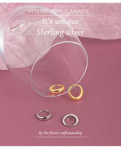 Bijoux minimalistes pour femmes, boucles d'oreilles en argent sterling S925 hypoallergéniques, non percées, manchettes d'oreille plaquées or 18 carats - Product Image 2