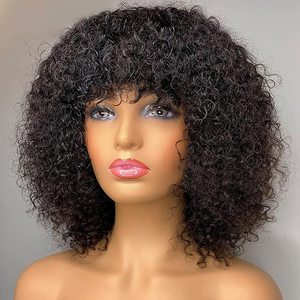 2023 en gros 12a Grade Funmi SDD Super Double Pixie Cut perruques courtes avec frange cheveux humains brésilien <span class=keywords><strong>Rose</strong></span> bouclée perruques à franges - Product Image 6