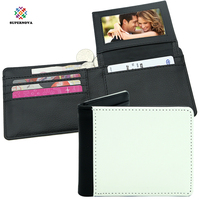 Portefeuille homme pliable vierge pour sublimation, personnalisez votre propre porte-monnaie et porte-cartes pour homme, portefeuille fin en cuir imprimé sur mesure