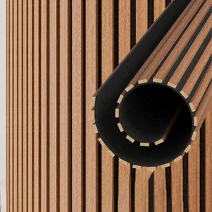 Panneaux muraux acoustiques flexibles en bois à lattes modernes SANYUAN, panneaux de plafond en MDF, absorption acoustique très efficace, murs, 4 ans - Product Image 4