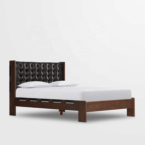 <span class=keywords><strong>Letto</strong></span> Moderno di Lusso in Pelle Trapuntata con Struttura in Legno Massello e <span class=keywords><strong>Testiera</strong></span> a Ala per Progetti di Ville e Hotel - Produttore OEM/ODM - Product Image 1